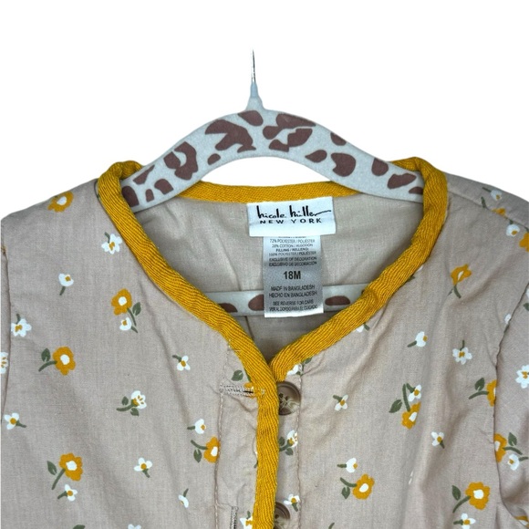VTG NICOLE MILLER NY QUILTED TAN&YELLOW GOLD FLORAL PRINT JACKET*GIRLS 18 Months - Picture 8 of 10